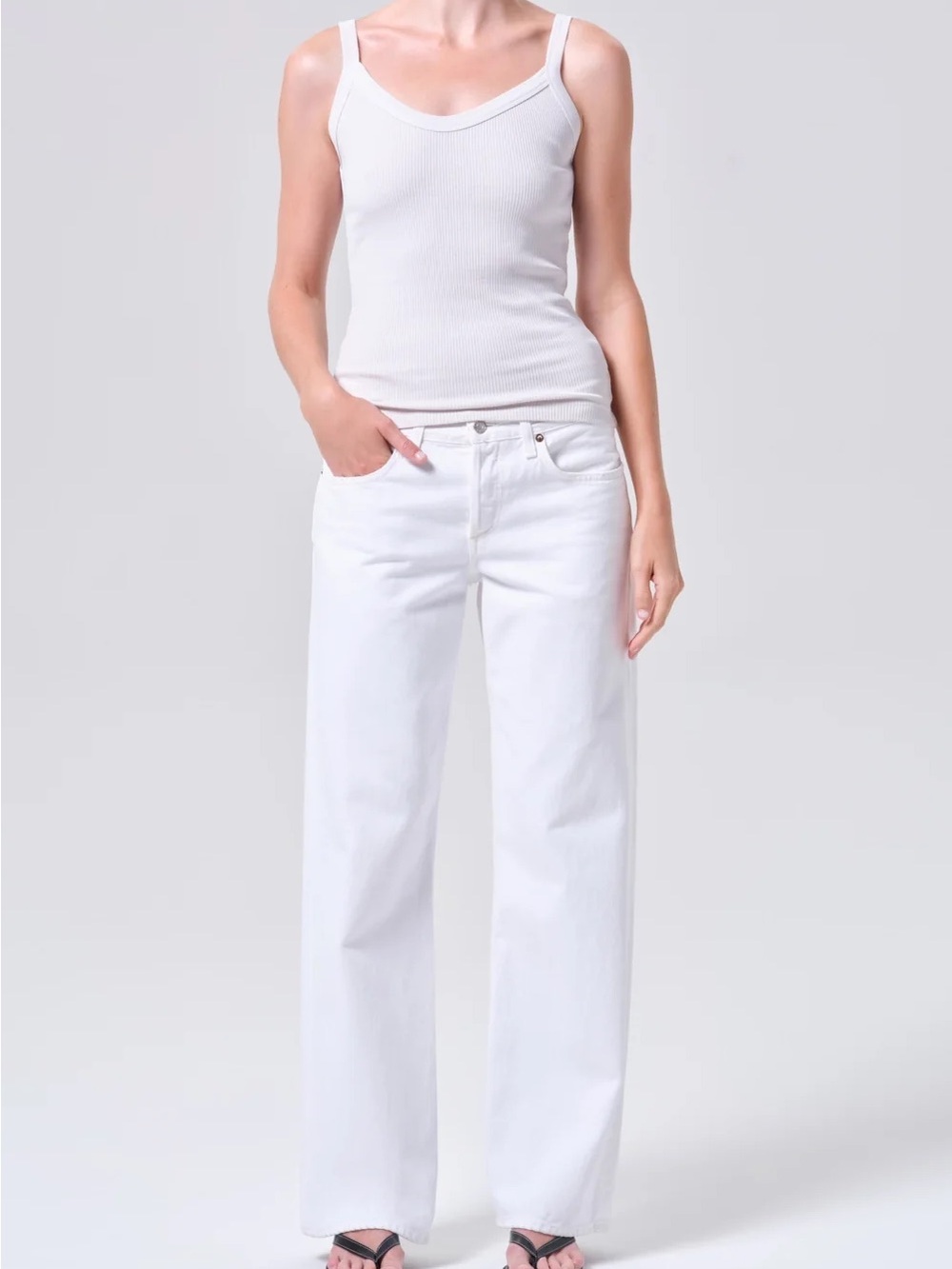 Agolde Low Rise Loose jeans in white